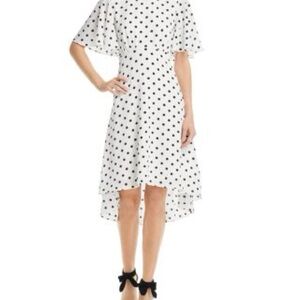 Eliza J Black and White Polka Dot High Low Dress